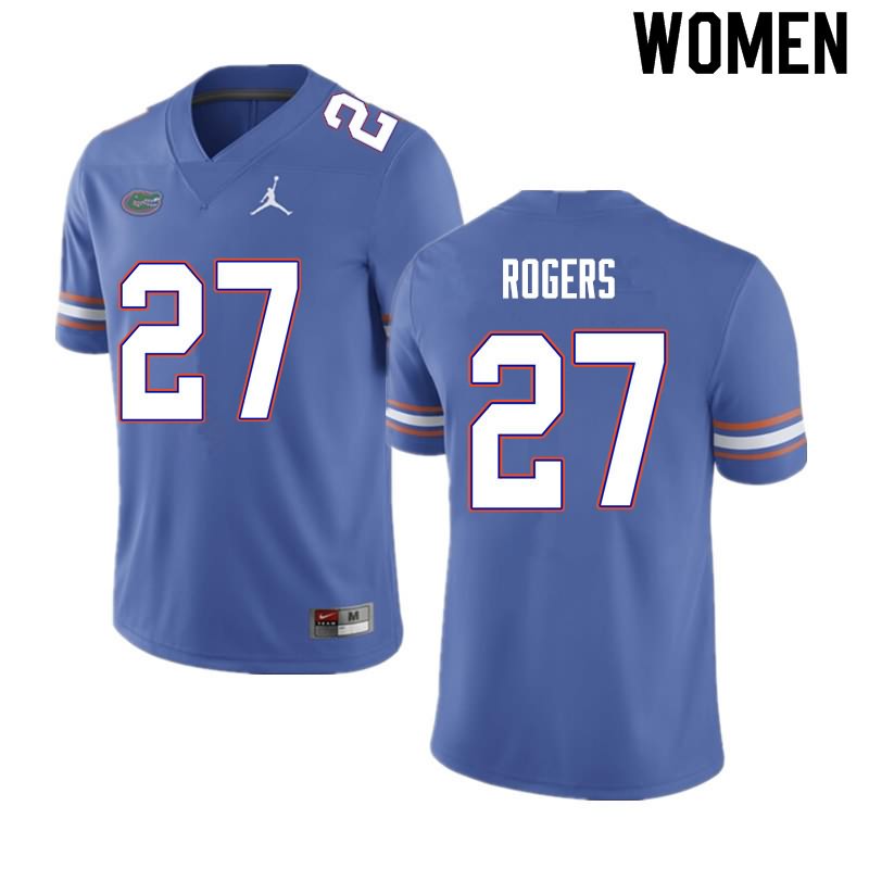 NCAA Florida Gators Jahari Rogers Women's #27 Nike Blue Stitched Authentic College Football Jersey NIR0764HS